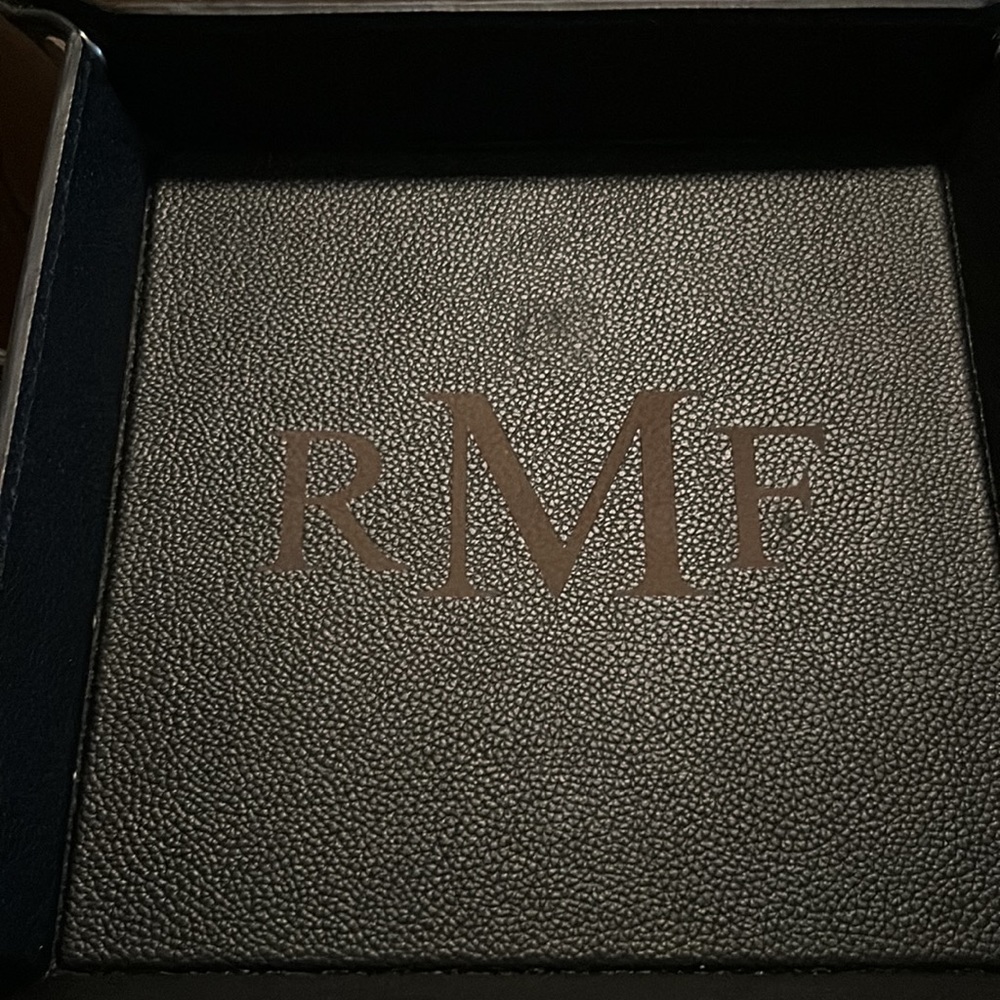 Valet Tray Black Leather est w&length 10/8, MAJ Men and Jack/$20 each